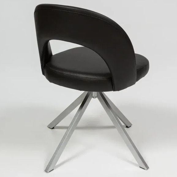 Стул Пиннате, пирамида, черный, серебро, экокожа - фото 4