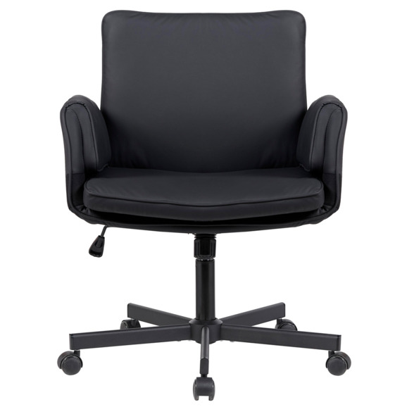 Кресло офисное TopChairs Foldo, с откидными подлокотниками, черное - фото 2