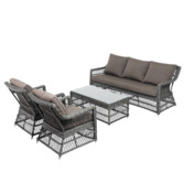 Фотография товара Гранд Латте лаунж-зона из искусственного ротанга, цвет графит от компании ChiedoCover.