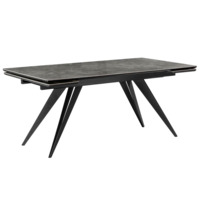 Настоящее фото товара Керамический стол Дарвин 160(220)х89 серый мрамор baolai / черный, произведённого компанией ChiedoCover