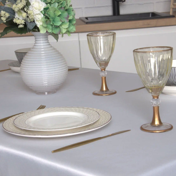 Скатерть прямоугольная 2500*1450, журавинка, гладь белая - фото 3