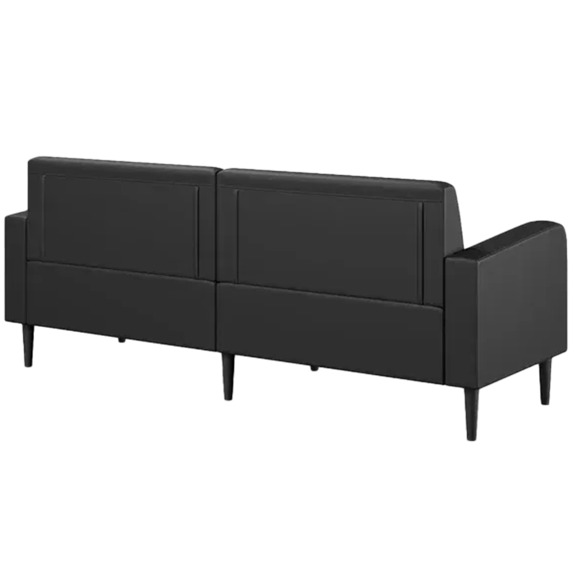 Диван Папилла, экокожа, 202 см, черный - фото 3