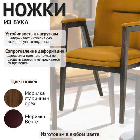 Стул Бали, велюр Джинджер 008, морилка венге - фото 4