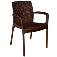 Настоящее фото товара Плетеный стул Мамелон, коричневый, коричневый муар, цинк, произведённого компанией ChiedoCover