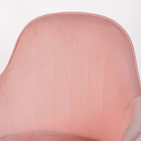 Кресло Сета, барные ножки, пудровый, черный, велюр - фото 8