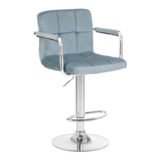 Барный стул Фолкрик, пудрово-голубой велюр - фото 1
