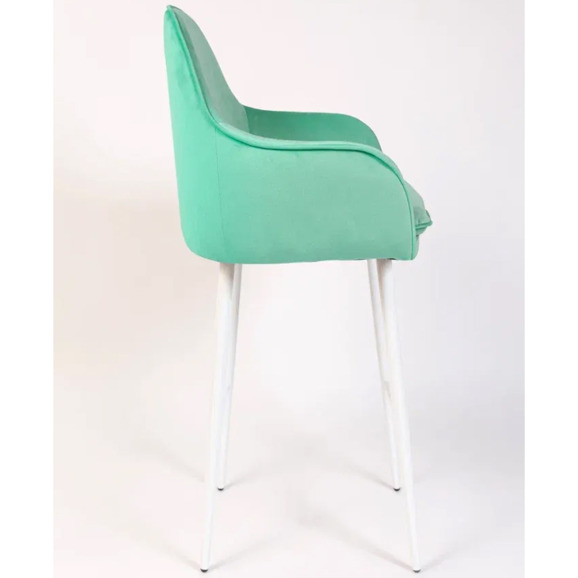 Кресло Сета, барные ножки, мятный, белый, велюр - фото 7