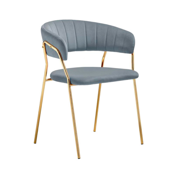 Стул на металлокаркасе Kamelia 1 gray / gold Стул на металлокаркасе Kamelia 1 gray / gold - фото 1