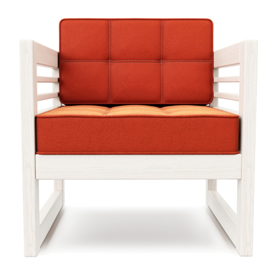 Кресло Вега беленый дуб, оранжевое - фото 2