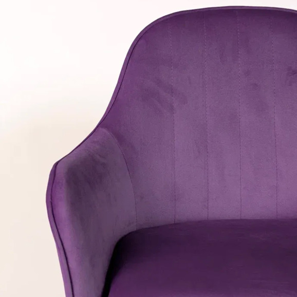 Кресло Сета, барные ножки, фиолетовый, белый, велюр - фото 8