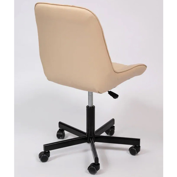 Стул Мускус, пятилучие, кожа, бежевый, черный - фото 4