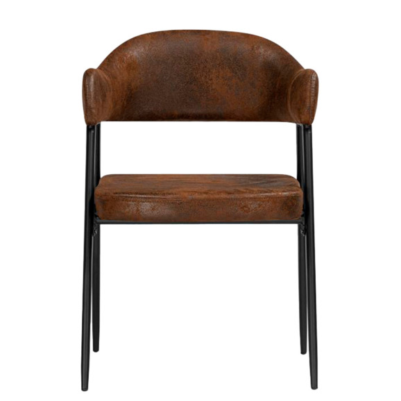 Стул на металлокаркасе Twin brown / black - фото 2