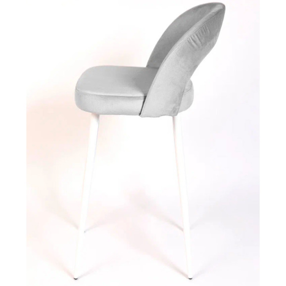 Стул Пиннате, барный, светло-серый, белый, велюр - фото 4