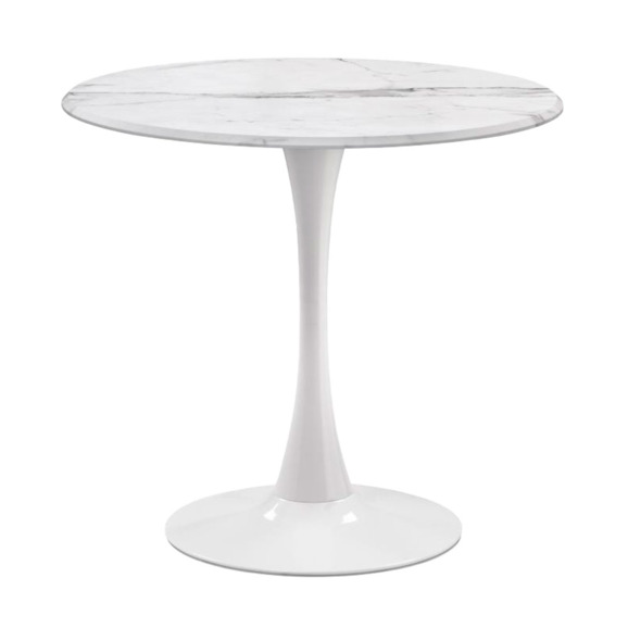 Тулип 90х73 мрамор белый / белый Тулип 90х73 мрамор белый / белый - фото 1