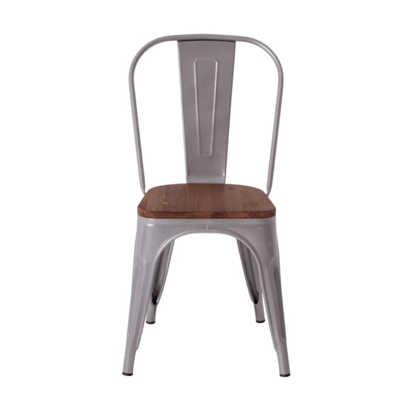 Стул Tolix Wood, серебряный Стул Tolix Wood, серебряный - фото 2