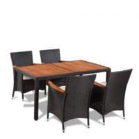 Настоящее фото товара Комплект мебели Аллен, brown, большой стол, произведённого компанией ChiedoCover