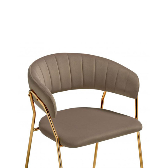 Стул на металлокаркасе Kamelia 1 cappuccino / gold Стул на металлокаркасе Kamelia 1 cappuccino / gold - фото 5