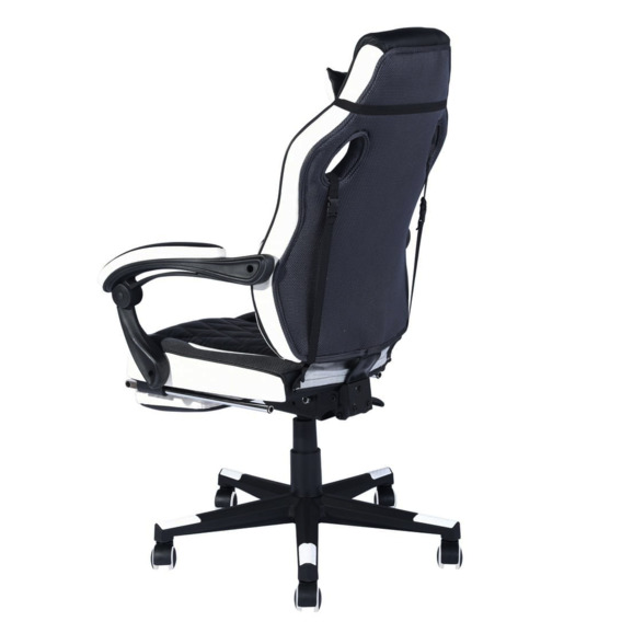 Кресло игровое TopChairs Virage черно-белое - фото 2