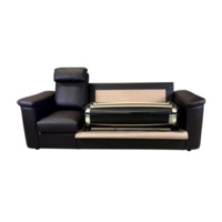 Настоящее фото товара Диван Наполи трехместный раскладной, экокожа долларо, темно-коричневый, произведённого компанией ChiedoCover