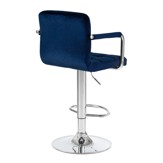 Барный стул Фолкрик, синий велюр - фото 6