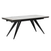 Керамический стол Дарвин 160(220)х89 белый с прожилками gilt white / черный