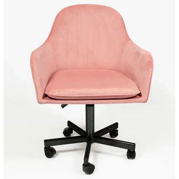 Кресло Сета, пятилучие, розовый, черный, велюр - фото 3