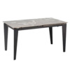 Стол обеденный Comet, раскладной, серый мрамор, черный