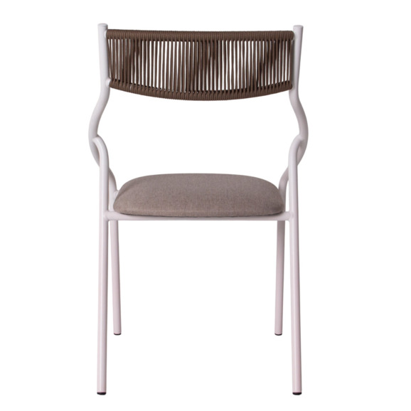 Стул Чиедо, сиденье рогожка Малмо нью 08, спинка кофе, каркас белый матовый - фото 10