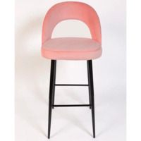 Фотография товара Стул Пиннате, барный, пудровый, черный, велюр от компании ChiedoCover.