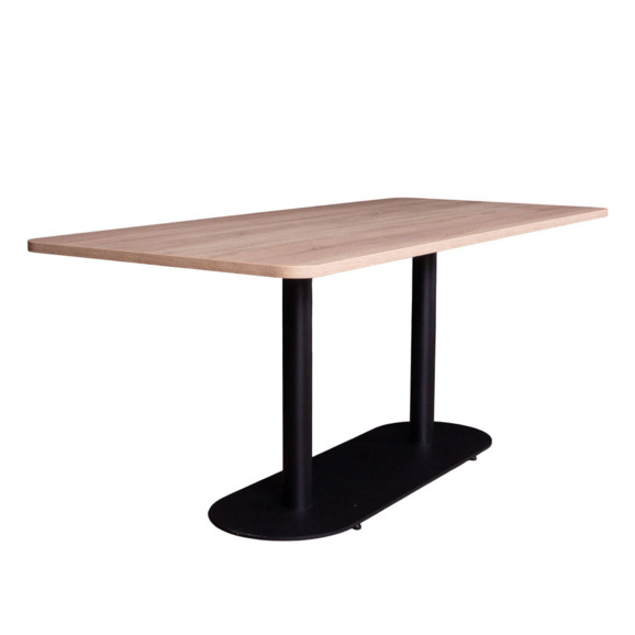 Стол Классик, столешница 1800*800 Дуб Бардолино натуральный, каркас черный муар Стол Классик, столешница 1800*800 Дуб Бардолино натуральный, каркас черный муар - фото 1