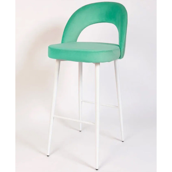 Стул Пиннате, барный, мятный, белый, велюр - фото 3