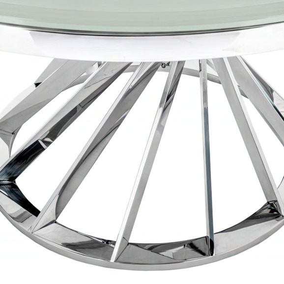 Стол стеклянный Twist steel / white - фото 4