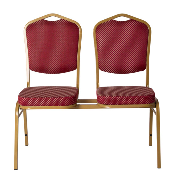 Секция стульев Хит, жаккард корона красная, каркас золото - фото 5