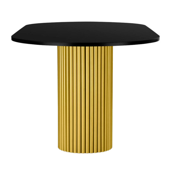 Барон О 180 х 90 черная шагрень пленка / золотые ноги - фото 3