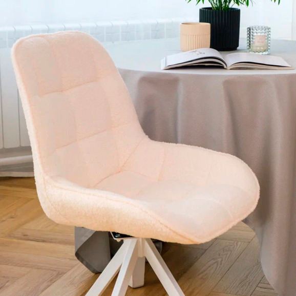 Стул Мускус, пирамида, букле, бежевый, белый - фото 7