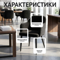 Фотография товара Стул Тюльпан, велюр Эвита 27, ножки металл черные от компании ChiedoCover.