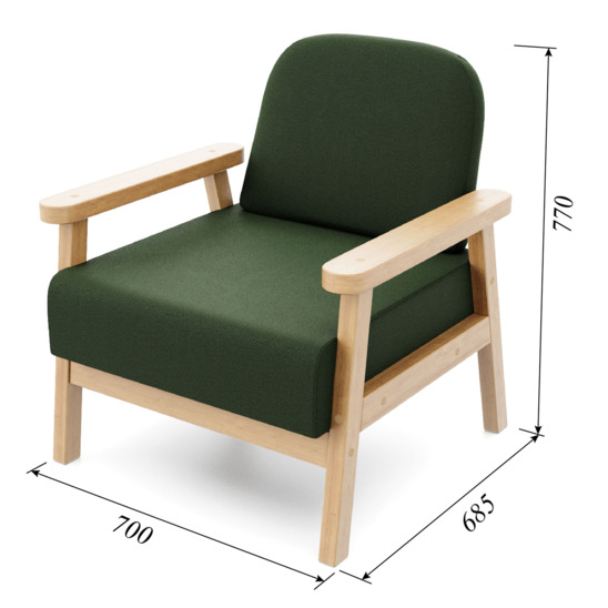 Кресло Лора береза, зеленое - фото 4