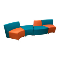 Настоящее фото товара Диван Дога четырехместный к.2, оранжево-бирюзовый, произведённого компанией ChiedoCover
