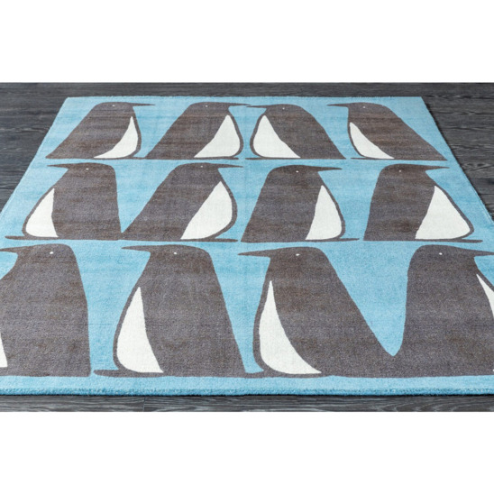 Индийский ковёр шерстяной Mr Penguin, Pedro Marine, голубой - фото 6