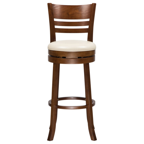 Барный стул крутящийся, белый, темно-коричневый - фото 2