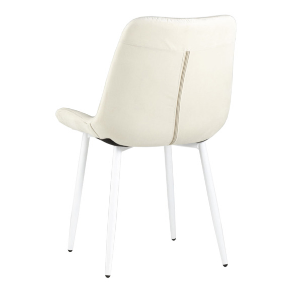 Стул Флекс велюр светло-бежевый белые ножки - фото 3