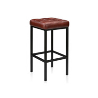 Настоящее фото товара Барный стул Лофт кожзам мустанг браун / черный матовый, произведённого компанией ChiedoCover