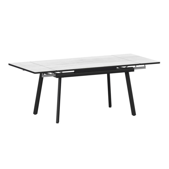 Стол раздвижной Гранди 1200+300+300, фрост, черный муар - фото 1