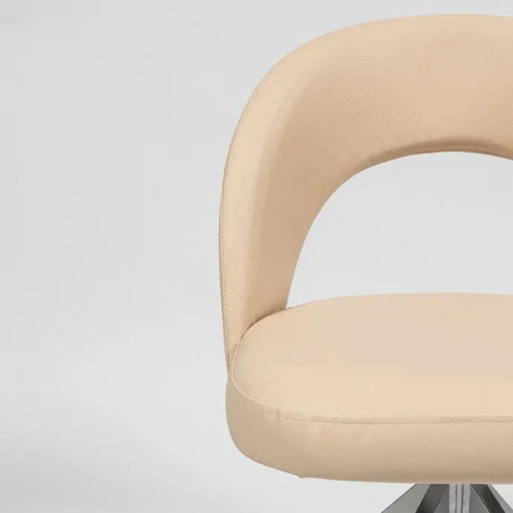 Стул Пиннате, пирамида, бежевый, серебро, экокожа - фото 5