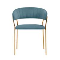 Фотография Стул на металлокаркасе Kamelia 1 light blue /gold Фотография товара Стул на металлокаркасе Kamelia 1 light blue /gold от компании ChiedoCover.