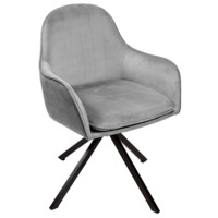 Настоящее фото товара Кресло Сета, пирамида, поворотное основание, светло-серый, черный, велюр, произведённого компанией ChiedoCover