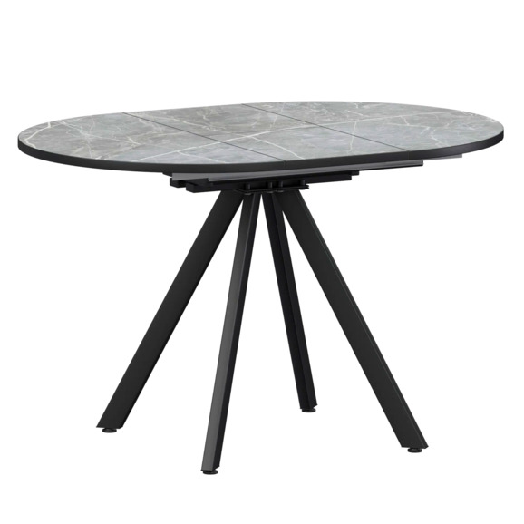 Стол раздвижной Лаки мини 900+300мм, фаерстоун, черный муар - фото 1