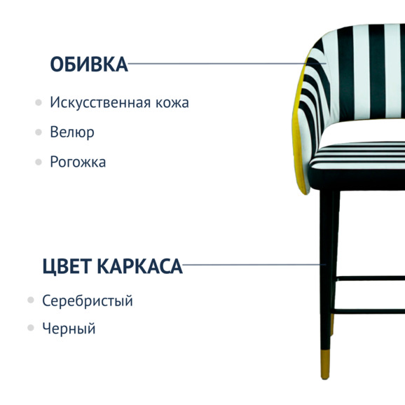 Стул барный Fly, комбинированный велюр, ножки бук - фото 5
