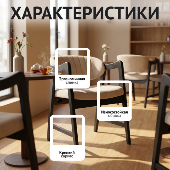 Стул Дарк, велюр Дансо 100, морилка черная - фото 2