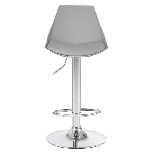 Стул барный Амальфи, хром сталь, кожзам серый - фото 2